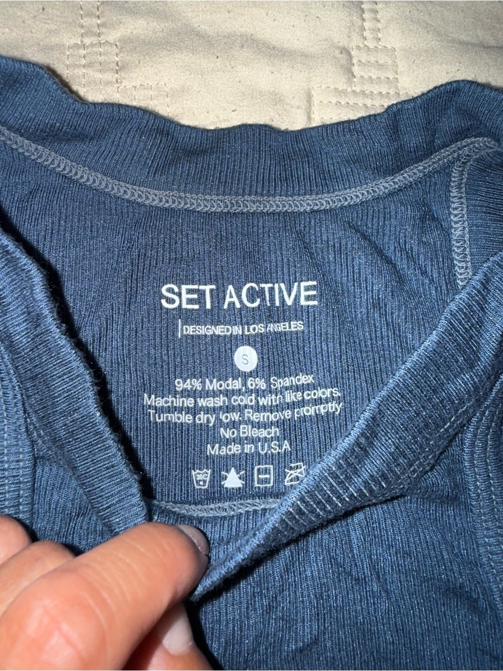 SET ACTIVE Ribbed High Neck Racerback Tank Top Small - Picture 2 of 3